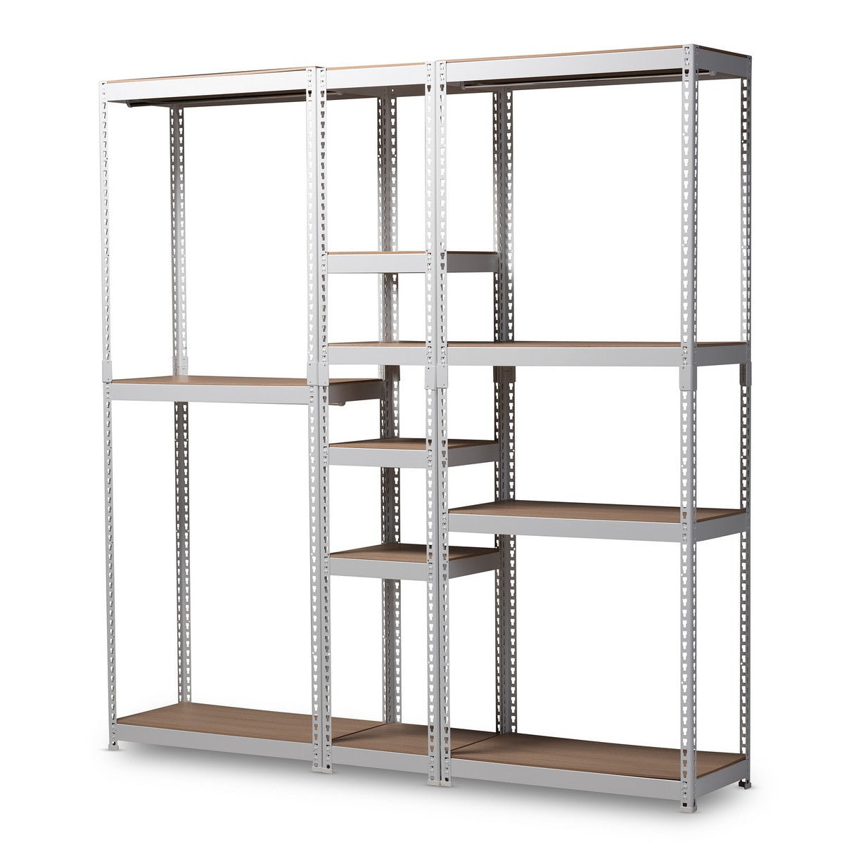 Baxton Studio Gavin Modern and Contemporary White Metal 10 Shelf Close