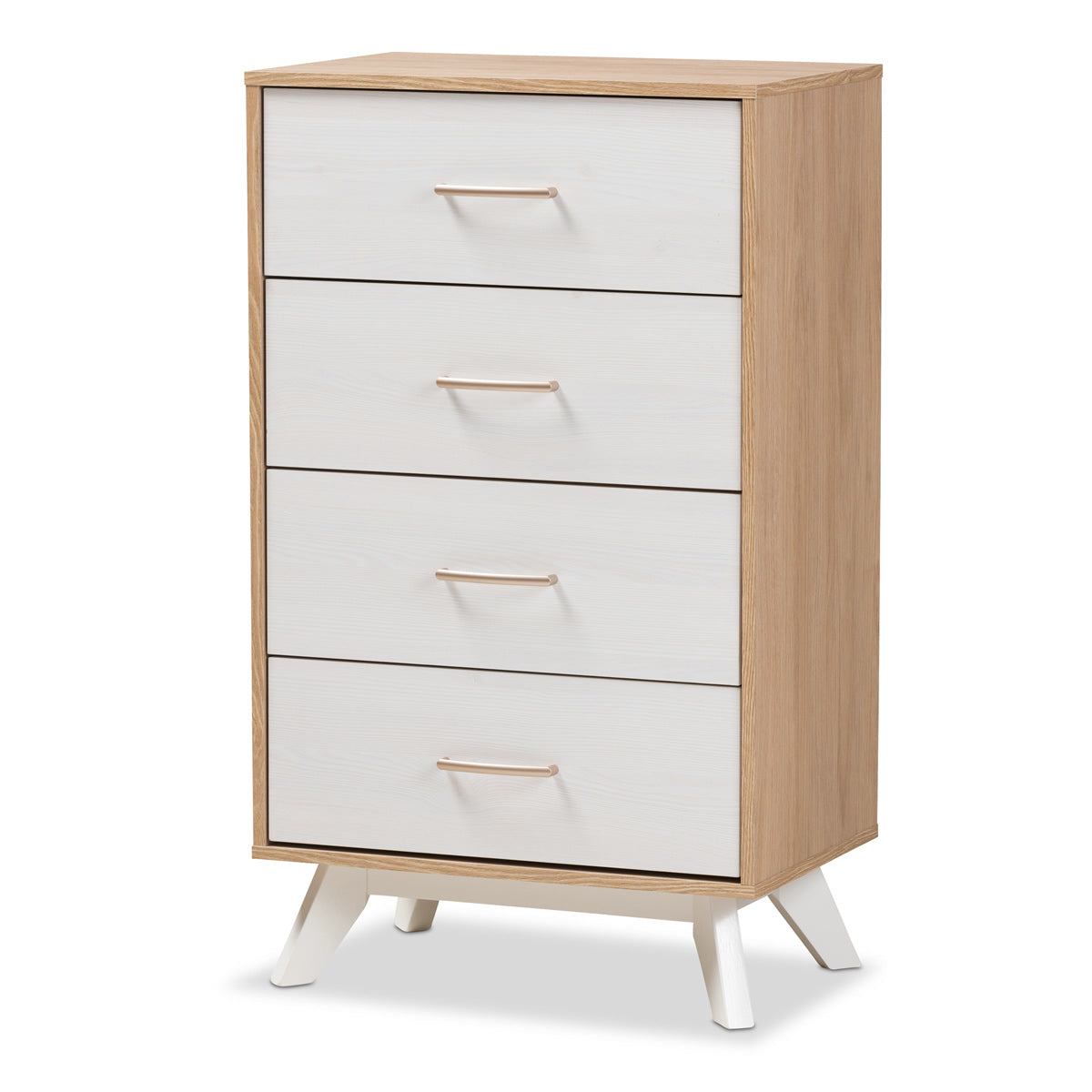 Baxton Studio Naomi Classic and Transitional White Finished Wood 4-Drawer Bedroom Chest