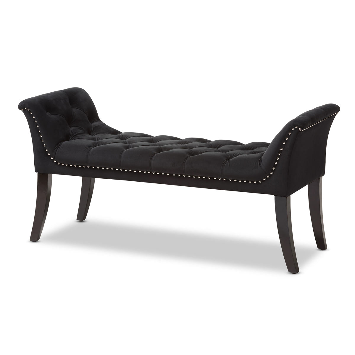 Baxton Studio Chandelle Luxe and Contemporary Black Velvet Upholstered