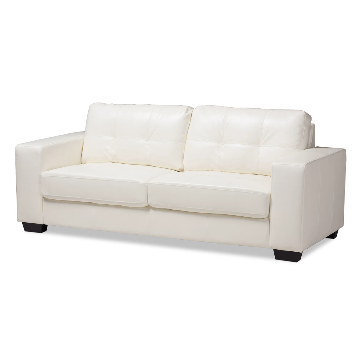 Baxton Studio Adalynn Modern and Contemporary White Faux Leather Uphol