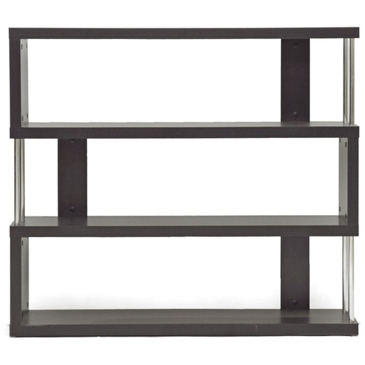 Baxton Studio Barnes Dark Brown Three Shelf Modern Bookcase