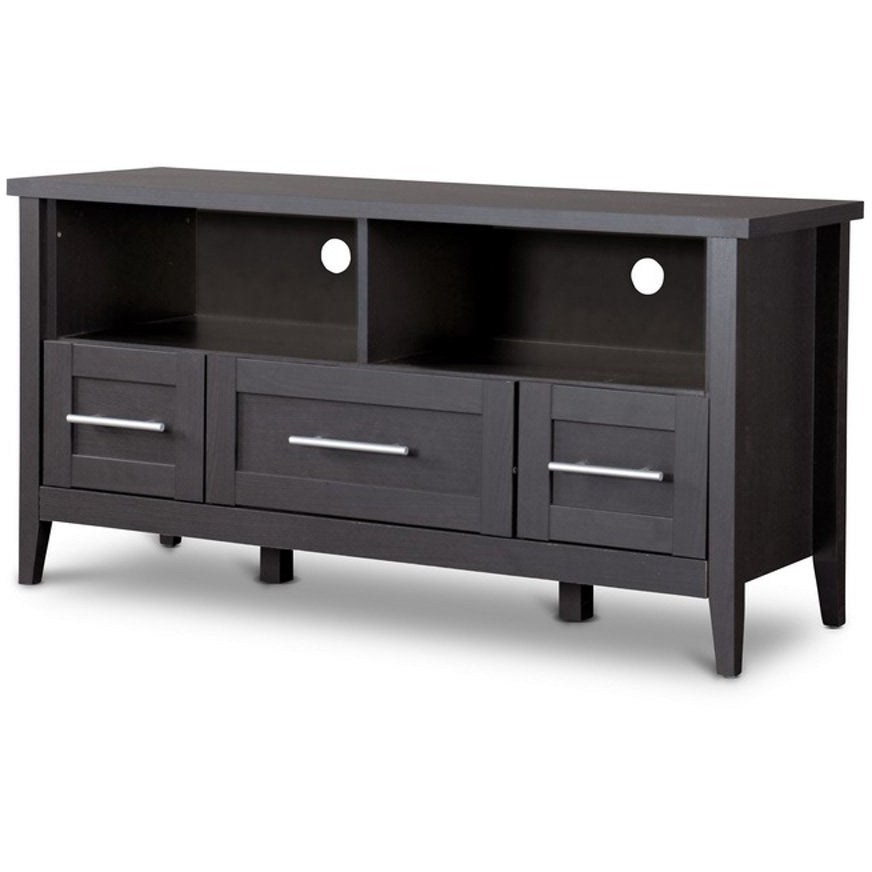 Baxton Studio Espresso TV Stand Three Drawers