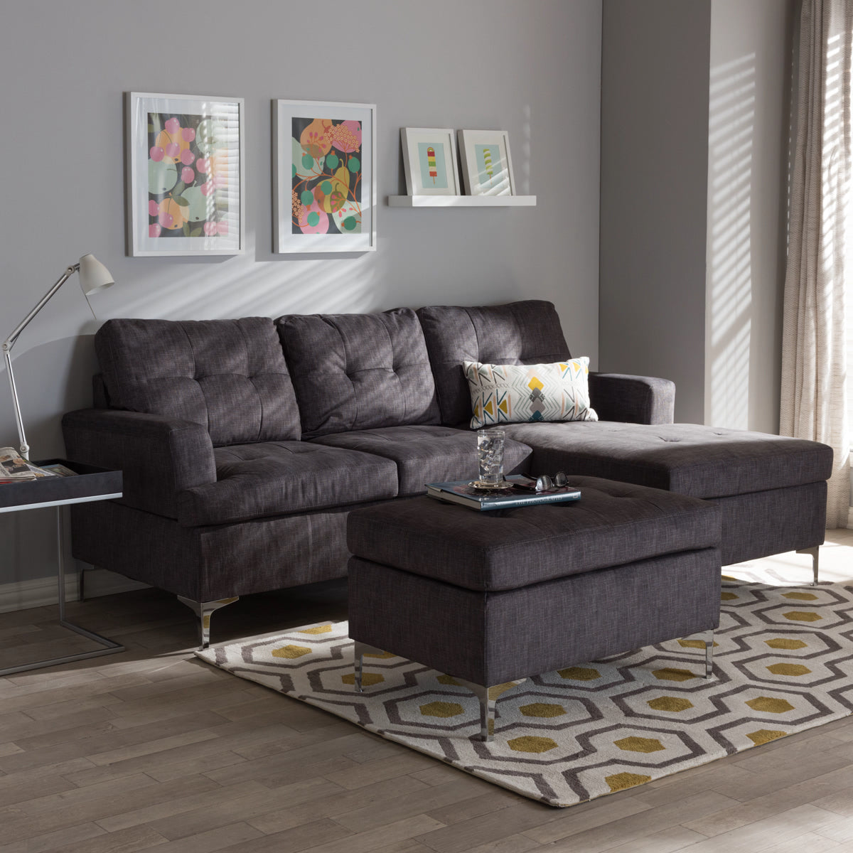 Baxton studio on sale sectional sofa