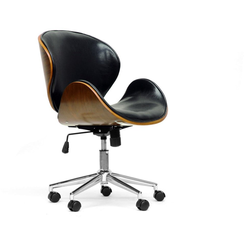 Baxton Studio Bruce Walnut and Black Modern Office Chair