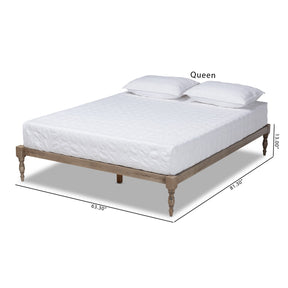 Baxton Studio Iseline Modern and Contemporary Antique Grey Finished Wood Full Size Platform Bed Frame