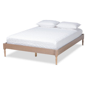 Baxton Studio Colette French Bohemian Antique Oak Finished Wood King Size Platform Bed Frame Baxton Studio-Bed Frames-Minimal And Modern - 1