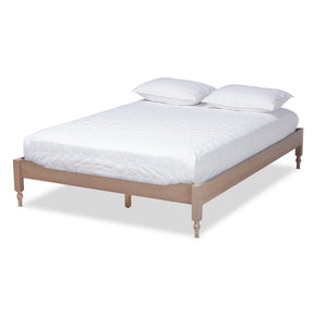 Baxton Studio Laure French Bohemian Antique Oak Finished Wood King Size Platform Bed Frame Baxton Studio-Bed Frames-Minimal And Modern - 1