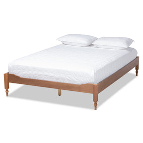 Baxton Studio Laure French Bohemian Ash Walnut Finished Wood Queen Size Platform Bed Frame Baxton Studio-Bed Frames-Minimal And Modern - 1