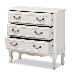 Baxton Studio Gabrielle Traditional French Country Provincial White-Finished 3-Drawer Wood Dresser