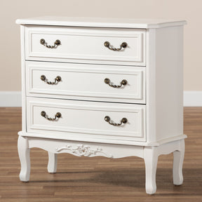 Baxton Studio Gabrielle Traditional French Country Provincial White-Finished 3-Drawer Wood Dresser