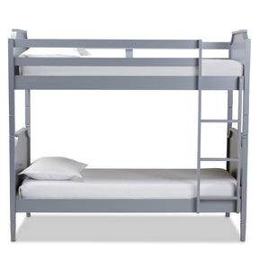 Baxton Studio Mariana Traditional Transitional Grey Finished Wood Twin Size Bunk Bed