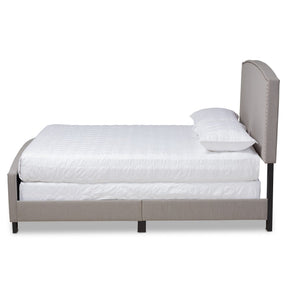 Baxton Studio Morgan Modern Transitional Grey Fabric Upholstered Queen Size Panel Bed