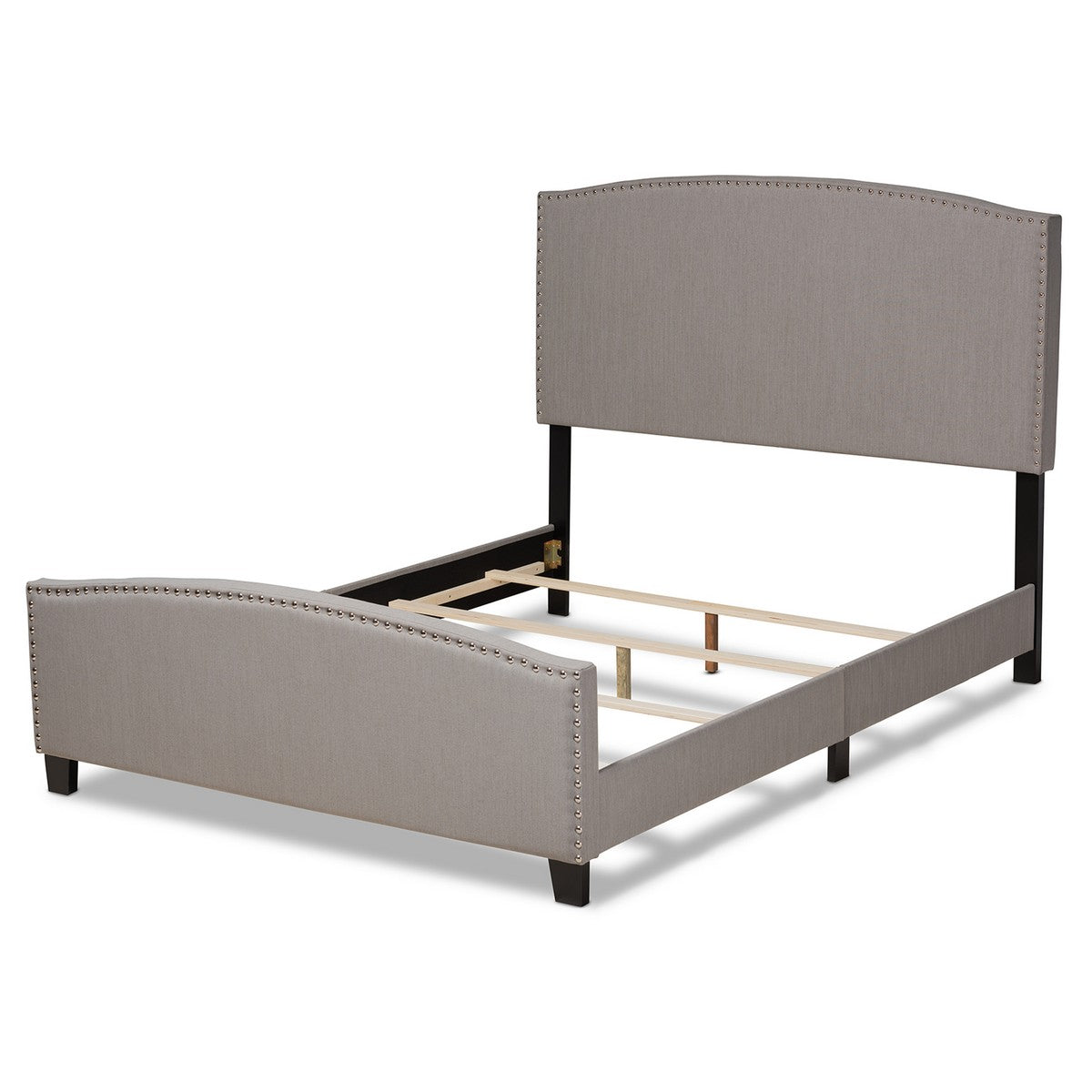 Baxton Studio Morgan Modern Transitional Grey Fabric Upholstered Full Size Panel Bed