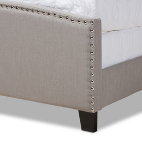 Baxton Studio Morgan Modern Transitional Grey Fabric Upholstered Queen Size Panel Bed