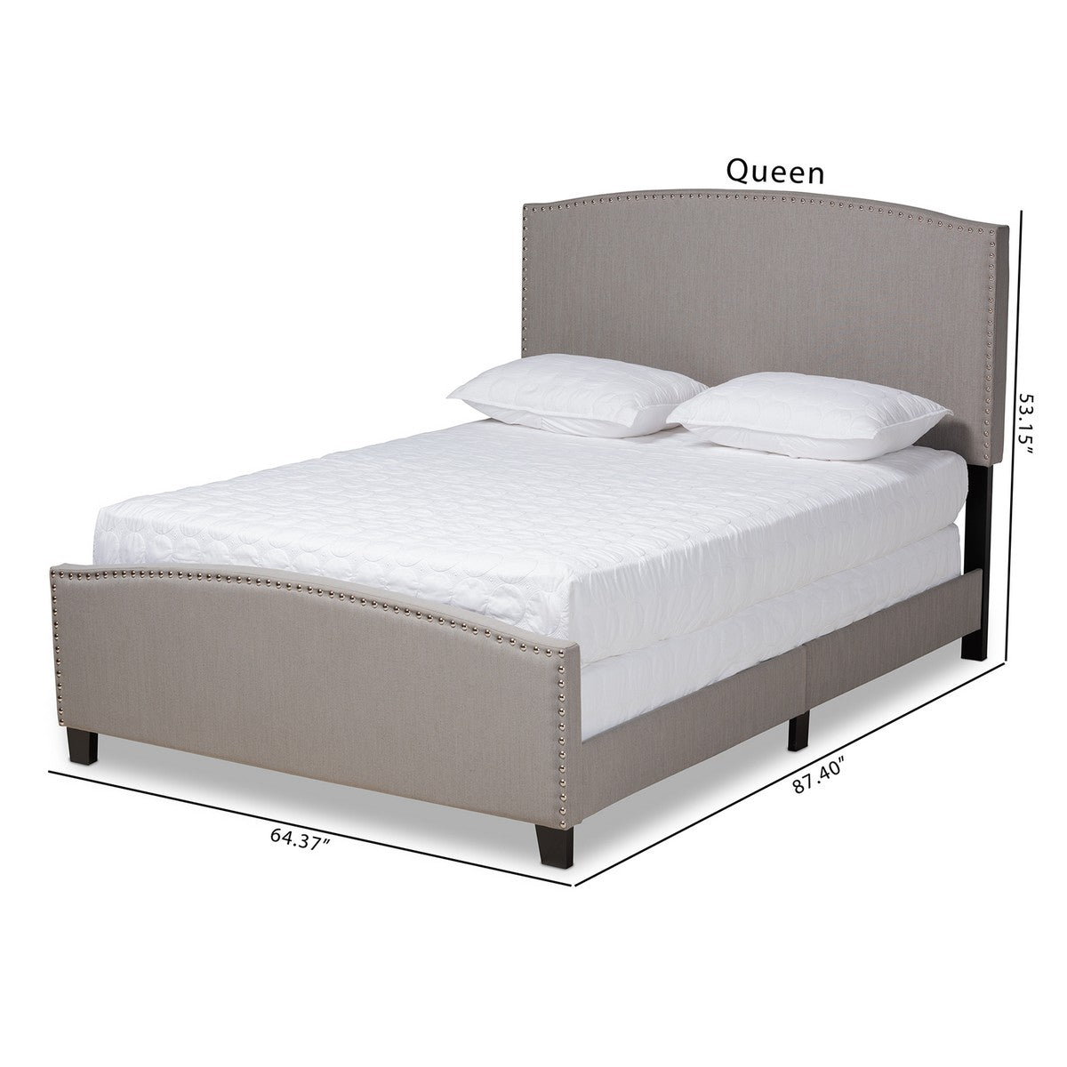 Baxton Studio Morgan Modern Transitional Grey Fabric Upholstered King Size Panel Bed