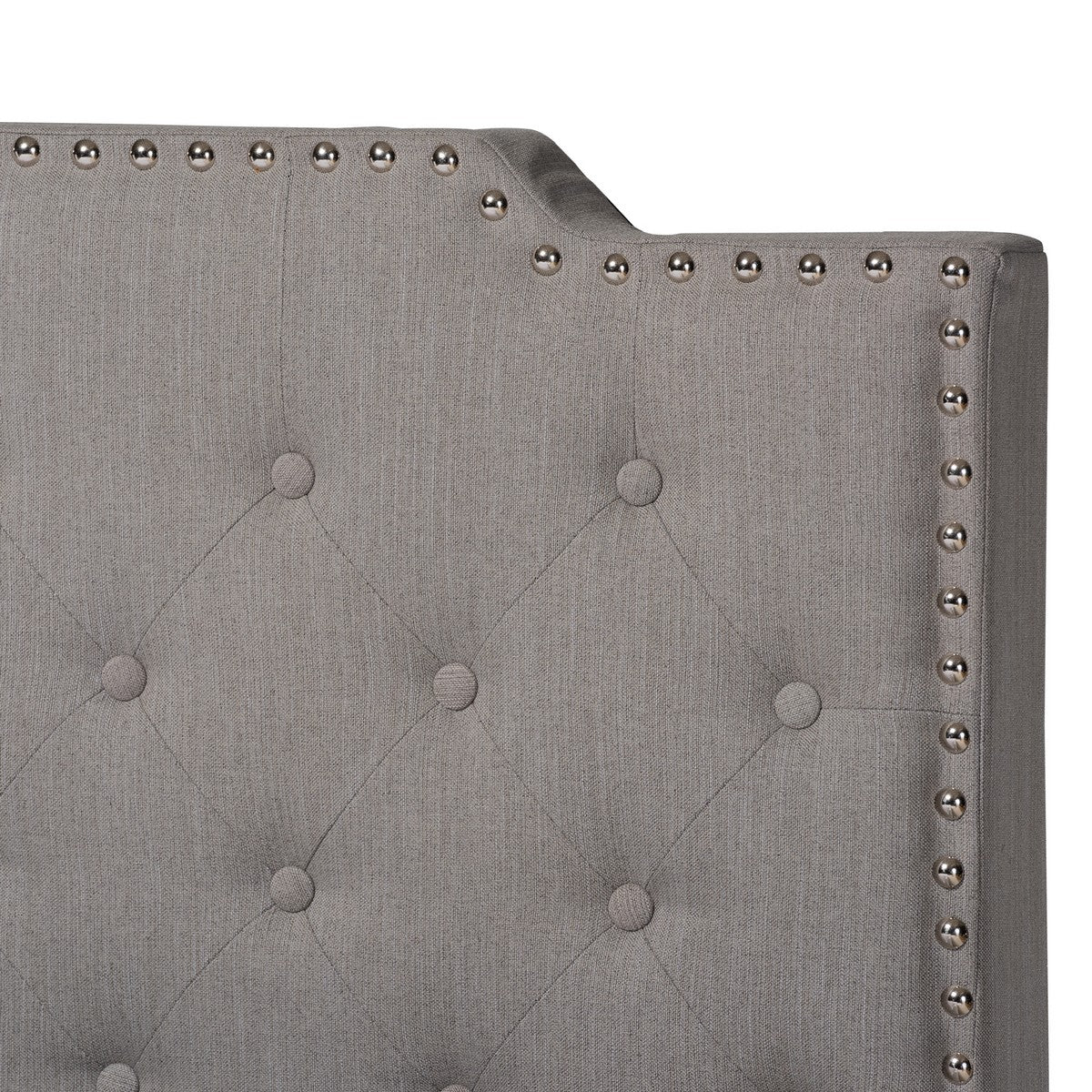 Baxton Studio Marion Modern Transitional Grey Fabric Upholstered Button Tufted Full Size Panel Bed