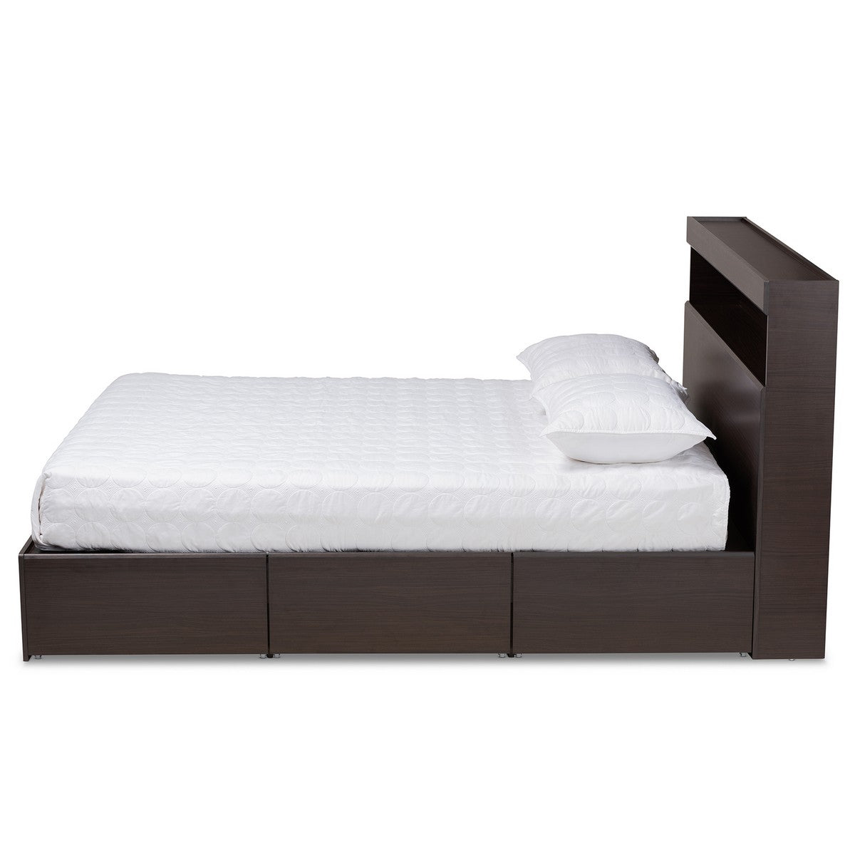 Baxton Studio Blaine Modern and Contemporary Dark Brown Finished Wood Queen Size 6-Drawer Platform Storage Bed