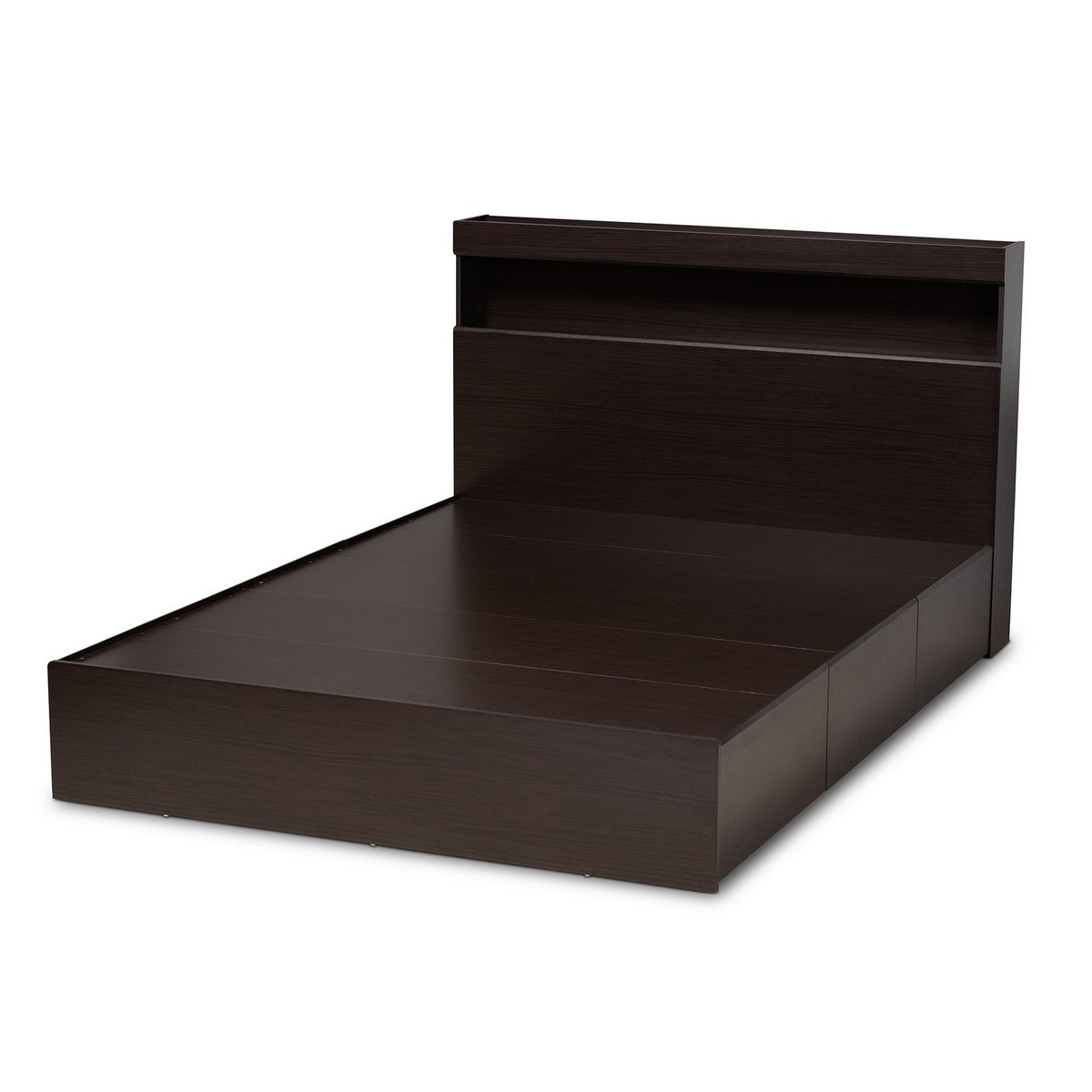 Baxton Studio Blaine Modern and Contemporary Dark Brown Finished Wood Queen Size 6-Drawer Platform Storage Bed