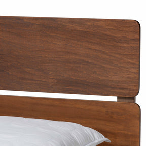 Baxton Studio Anthony Modern and Contemporary Walnut Brown Finished Wood King Size Panel Bed