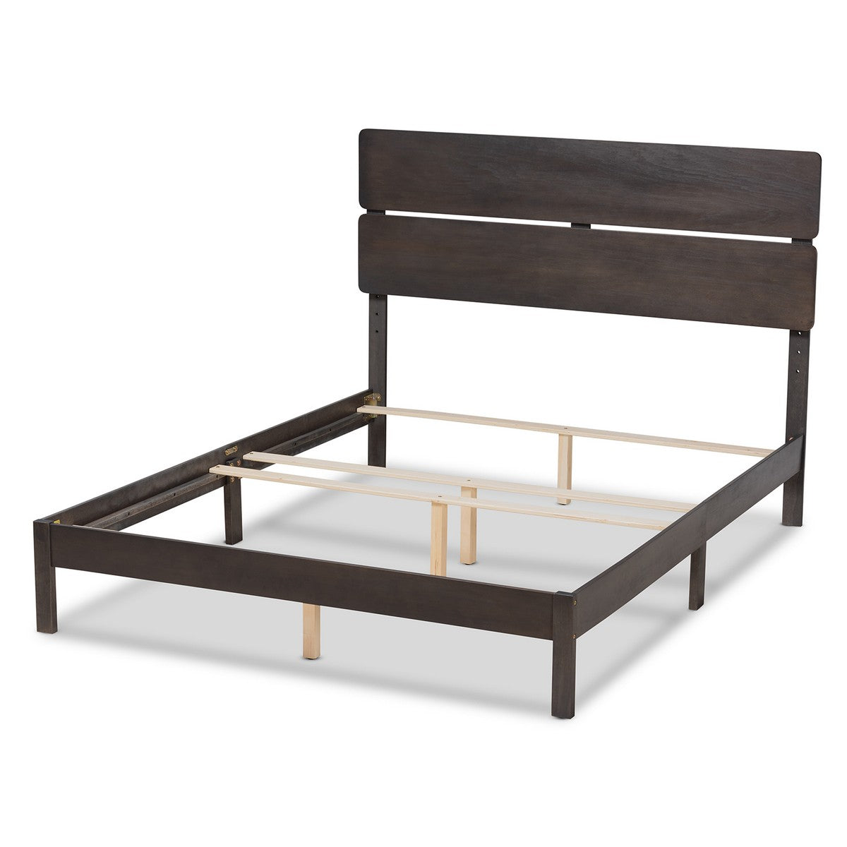 Baxton Studio Anthony Modern and Contemporary Dark Grey Oak Finished Wood Full Size Panel Bed