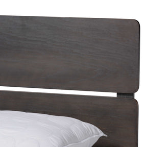 Baxton Studio Anthony Modern and Contemporary Dark Grey Oak Finished Wood Full Size Panel Bed