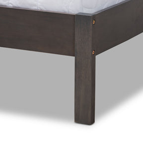 Baxton Studio Anthony Modern and Contemporary Dark Grey Oak Finished Wood Full Size Panel Bed