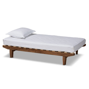 Baxton Studio Hiro Modern and Contemporary Walnut Finished Wood Expandable Twin Size to King Size Bed Frame Baxton Studio-Bed Frames-Minimal And Modern - 1