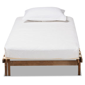 Baxton Studio Hiro Modern and Contemporary Walnut Finished Wood Expandable Twin Size to King Size Bed Frame