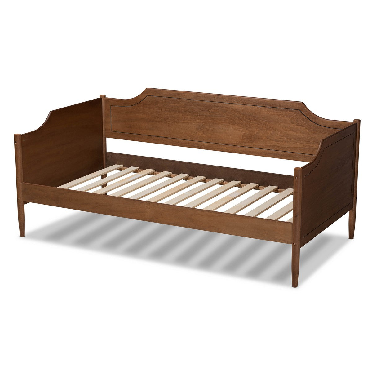 Baxton Studio Alya Classic Traditional Farmhouse Walnut Brown Finished Wood Twin Size Daybed