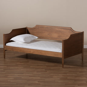 Baxton Studio Alya Classic Traditional Farmhouse Walnut Brown Finished Wood Twin Size Daybed