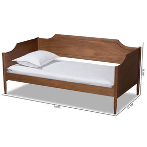 Baxton Studio Alya Classic Traditional Farmhouse Walnut Brown Finished Wood Twin Size Daybed