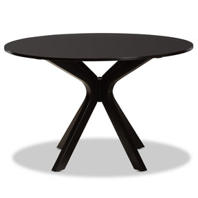 Baxton Studio Kenji Modern and Contemporary Dark Brown Finished 48-Inch-Wide Round Wood Dining Table