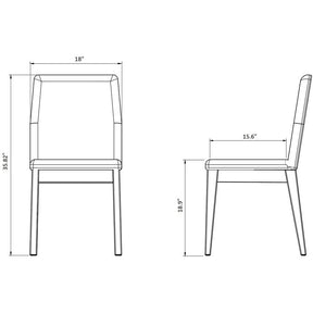 Manhattan Comfort Catherine Chevron Dining Chair in Grey