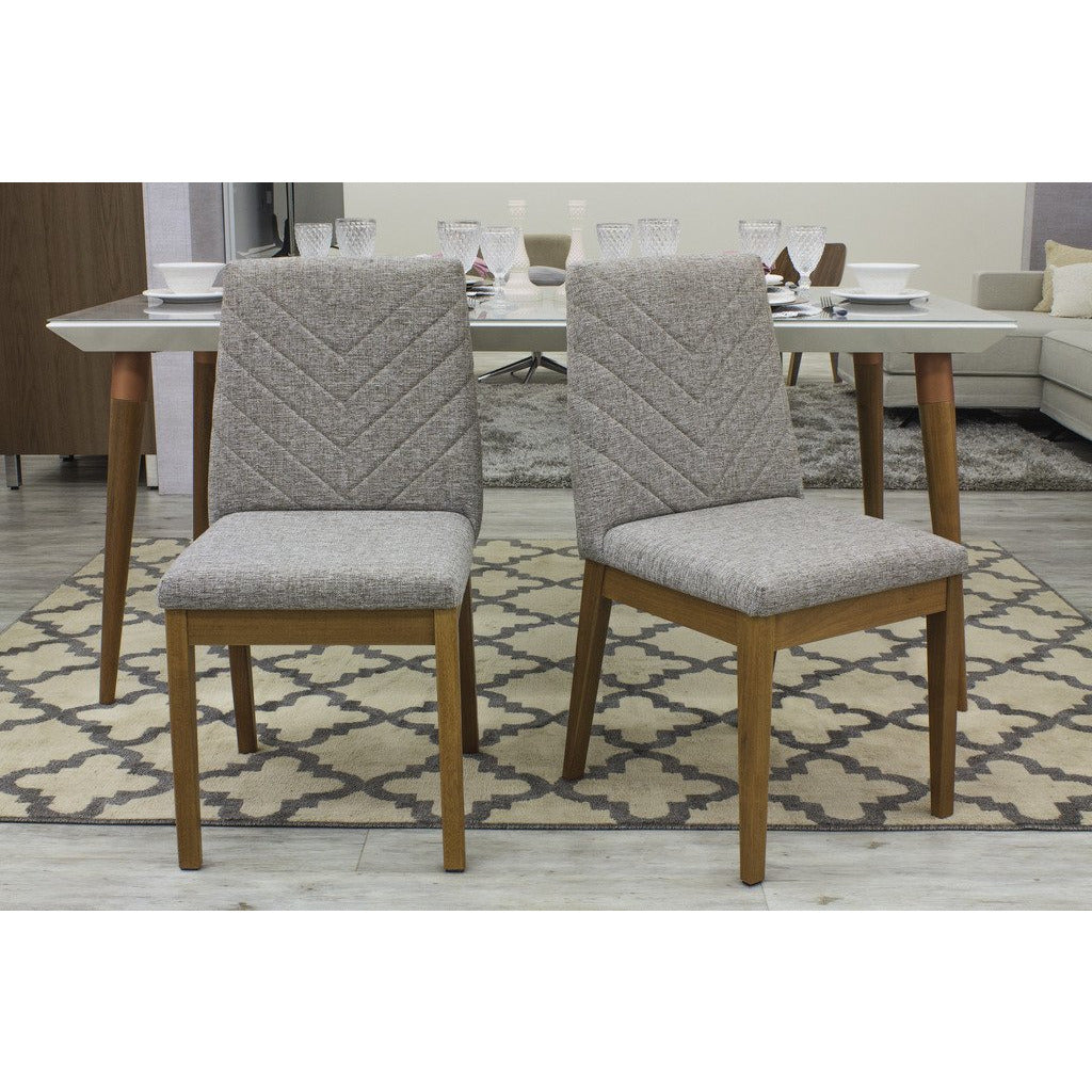 Manhattan Comfort Catherine Chevron Dining Chair in Grey