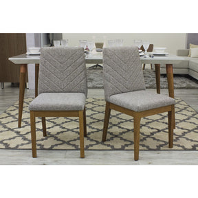 Manhattan Comfort Catherine Chevron Dining Chair in Grey