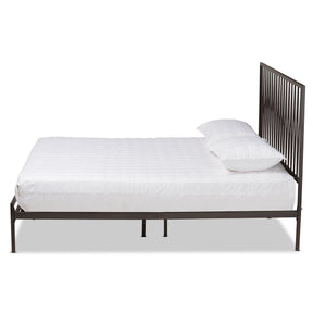 Baxton Studio Jeanette Modern and Contemporary Black Finished Metal Full Size Platform Bed