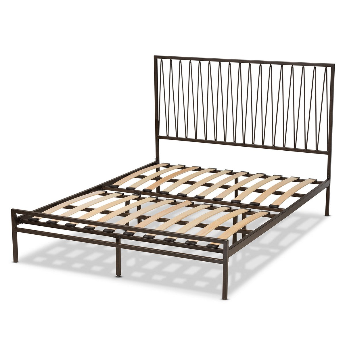 Baxton Studio Jeanette Modern and Contemporary Black Finished Metal Full Size Platform Bed