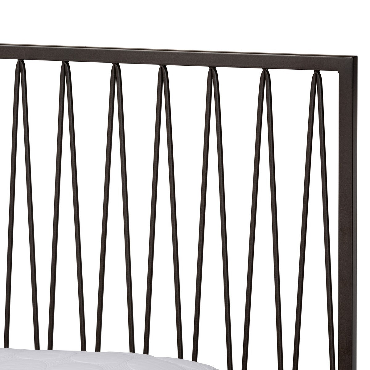 Baxton Studio Jeanette Modern and Contemporary Black Finished Metal Full Size Platform Bed