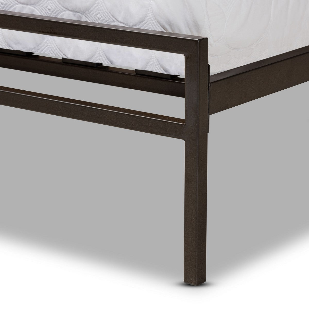 Baxton Studio Jeanette Modern and Contemporary Black Finished Metal Full Size Platform Bed