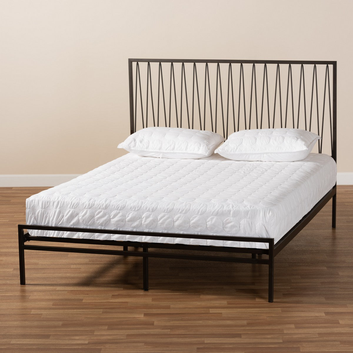 Baxton Studio Jeanette Modern and Contemporary Black Finished Metal Full Size Platform Bed