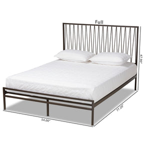 Baxton Studio Jeanette Modern and Contemporary Black Finished Metal Full Size Platform Bed