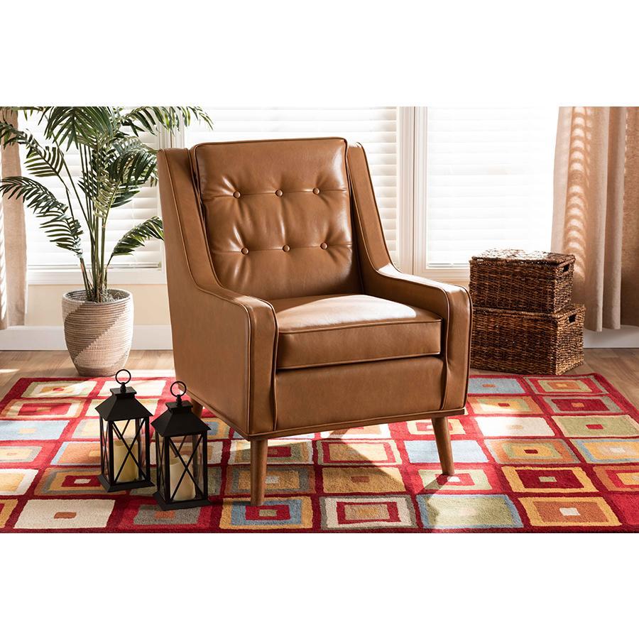 Baxton Studio Daley Modern And Contemporary Tan Faux Leather Upholster