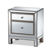 Baxton Studio Fadri Contemporary Glam and Luxe Mirrored 2-Drawer Nightstand Baxton Studio-nightstands-Minimal And Modern - 1