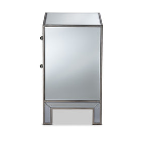 Baxton Studio Fadri Contemporary Glam and Luxe Mirrored 2-Drawer Nightstand