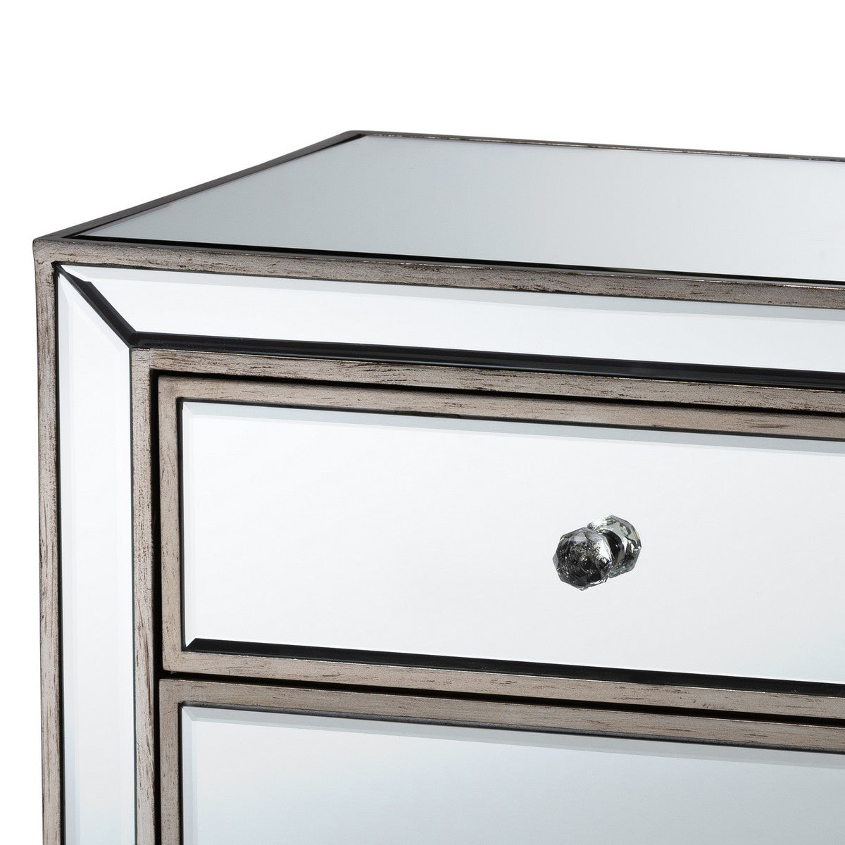 Baxton Studio Fadri Contemporary Glam and Luxe Mirrored 2-Drawer Nightstand