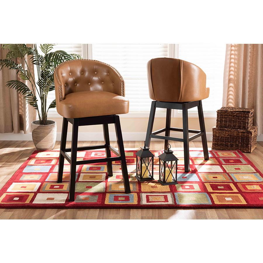 Baxton Studio Theron Modern And Contemporary Transitional Tan Faux Lea