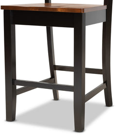 Baxton Studio Fenton Modern and Contemporary Transitional Two-Tone Dark Brown and Walnut Brown Finished Wood 5-Piece Pub Set