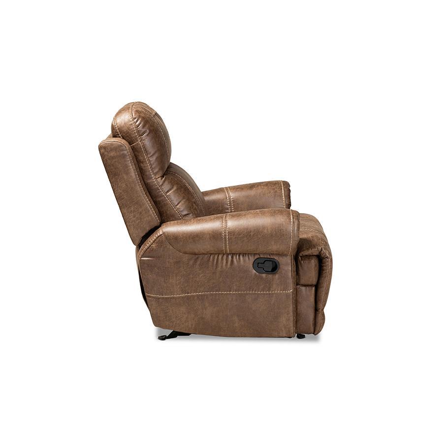 Baxton Studio Buckley Modern And Contemporary Light Brown Faux Leather