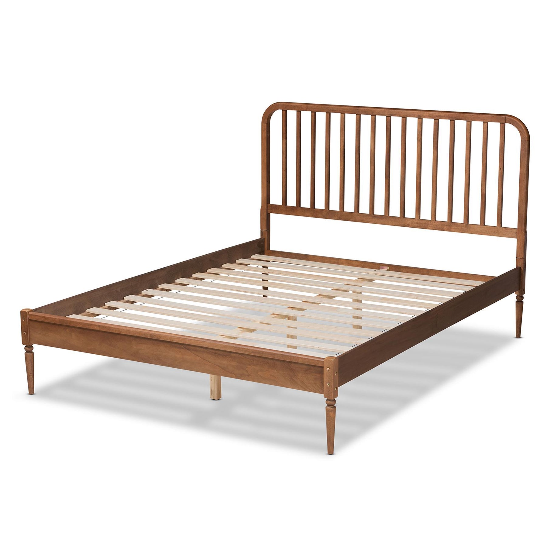 Baxton Studio Neilan Modern And Contemporary Walnut Brown Finished Wood Queen Size Platform Bed - MG0058-Walnut-Queen