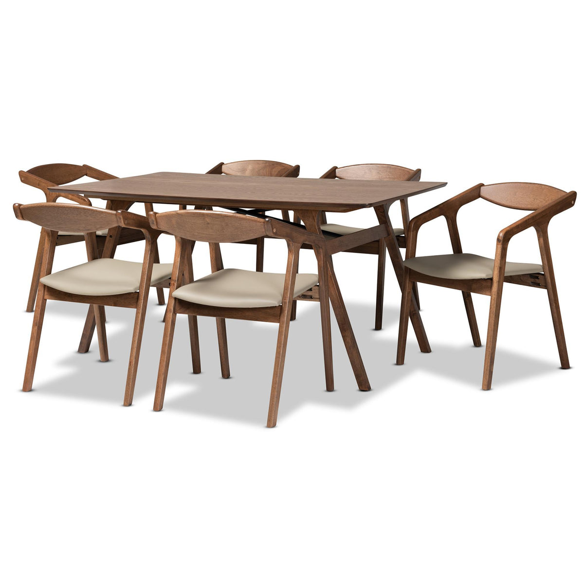 Baxton Studio Harland Grey Wood 7-Piece Dining Set - RDC809B